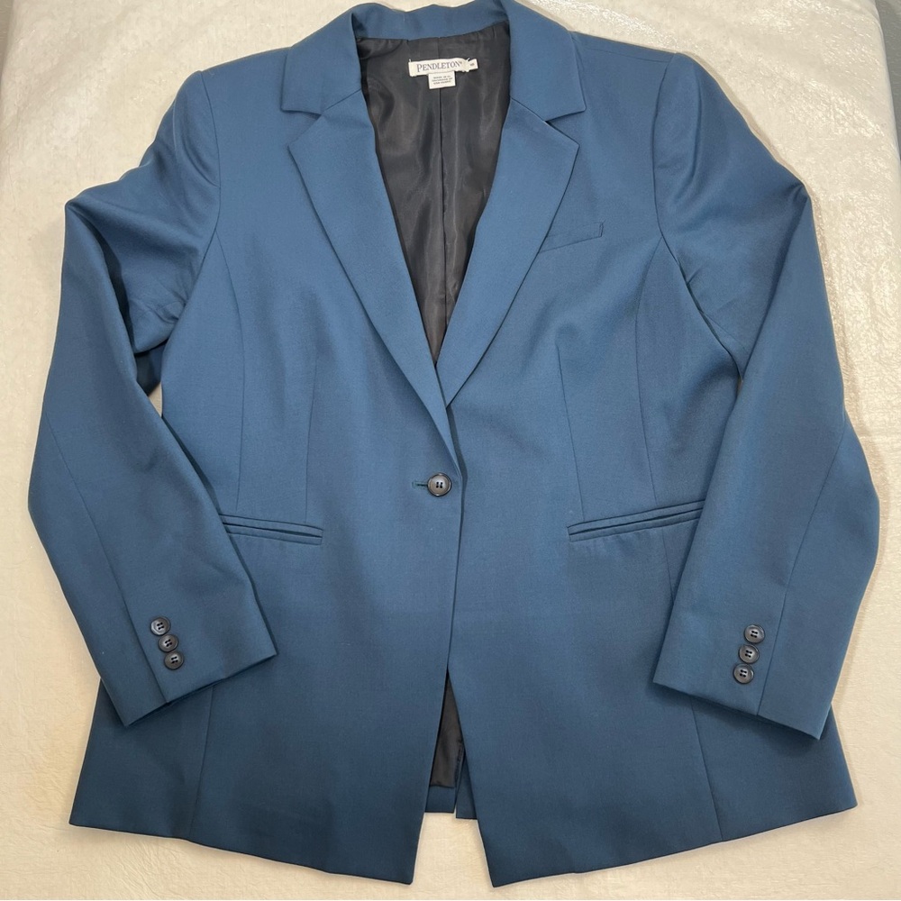 Pendleton Women’s Blue 100% Virgin Wool Blazer Sz 16